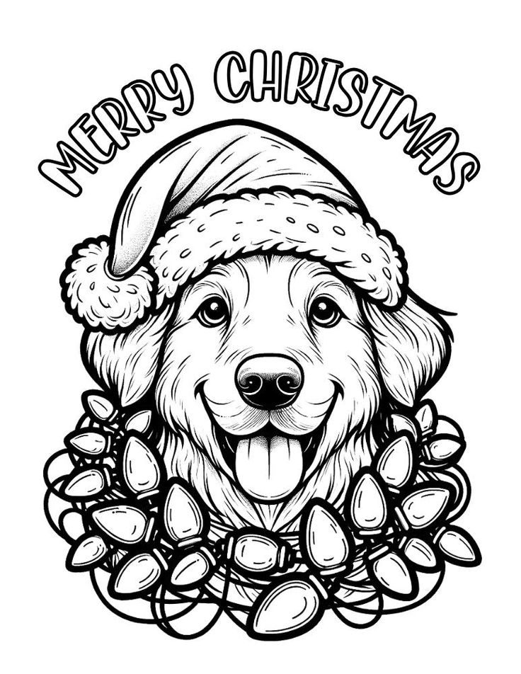 christmas dog coloring pages printable jpg