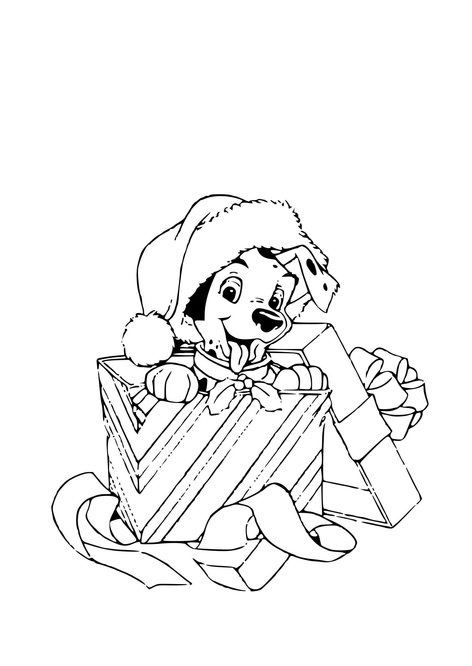 35 Christmas Dog Coloring Pages Printable 16