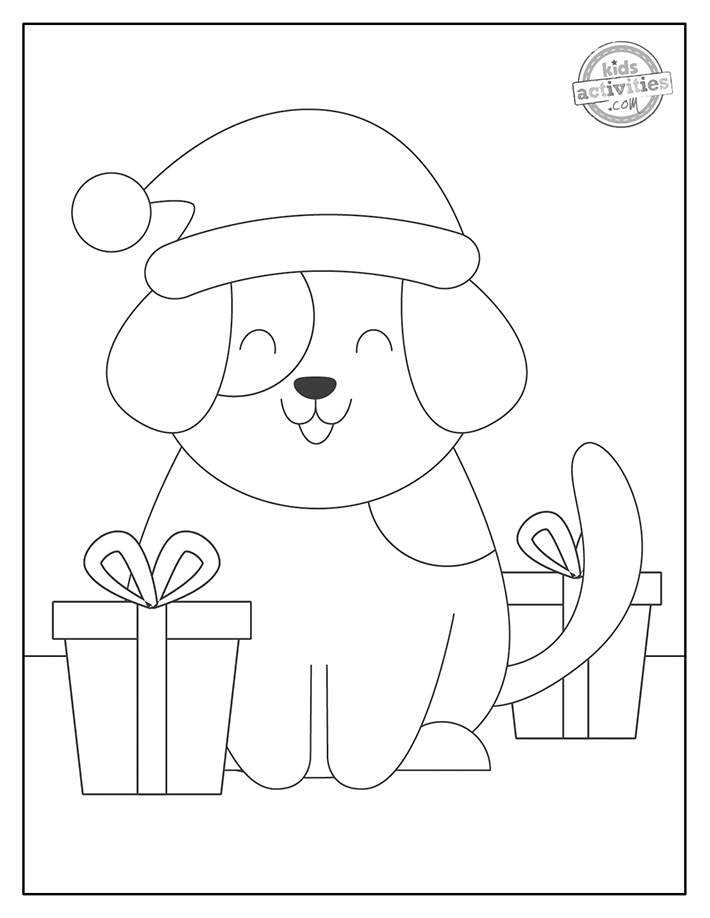 christmas dog coloring pages printable jpg