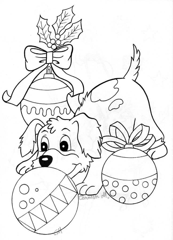 35 Christmas Dog Coloring Pages Printable 20