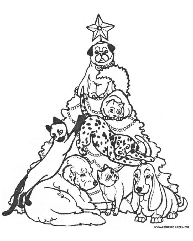 christmas dog coloring pages printable jpg