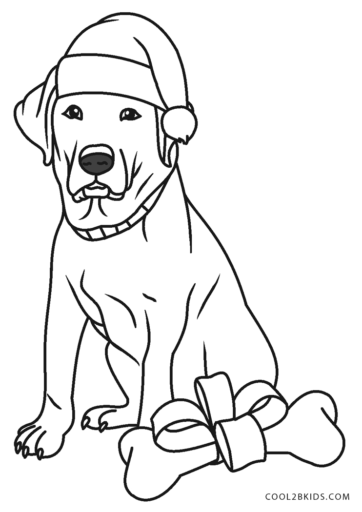 35 Christmas Dog Coloring Pages Printable 26