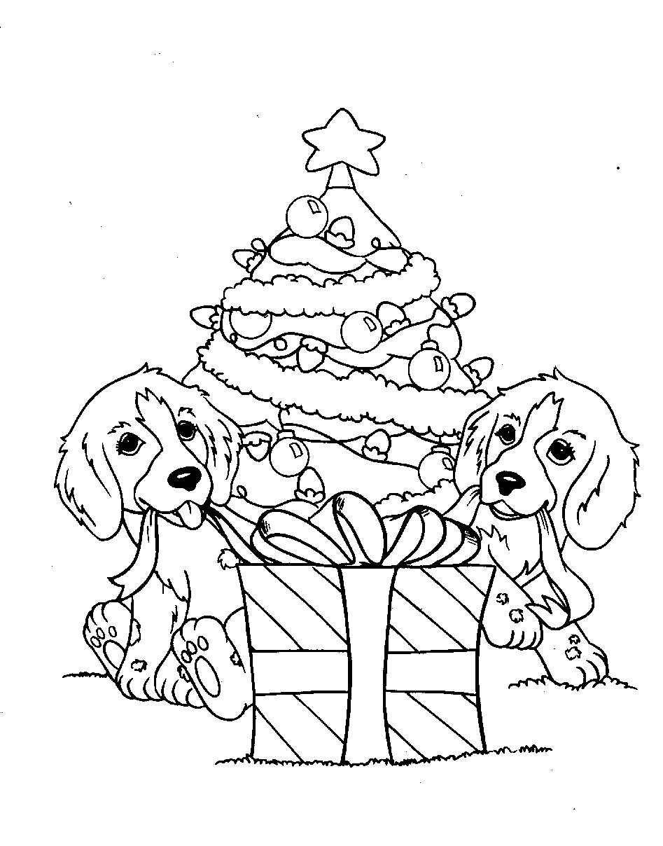 35 Christmas Dog Coloring Pages Printable 27