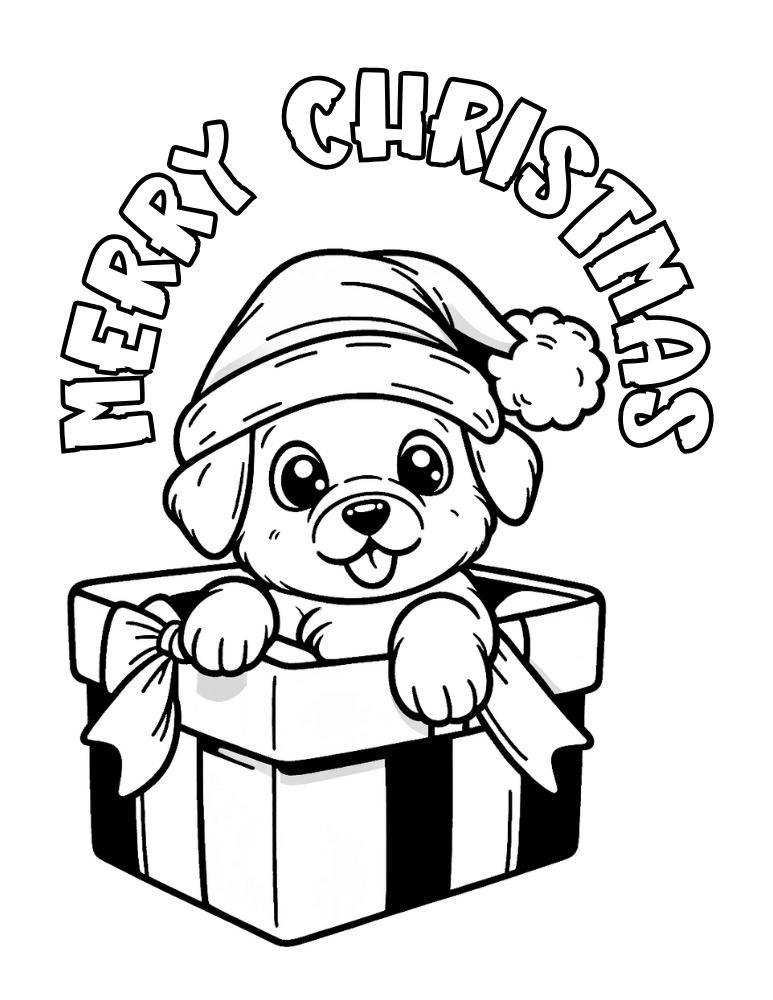 35 Christmas Dog Coloring Pages Printable 29