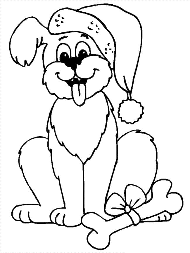 35 Christmas Dog Coloring Pages Printable 3