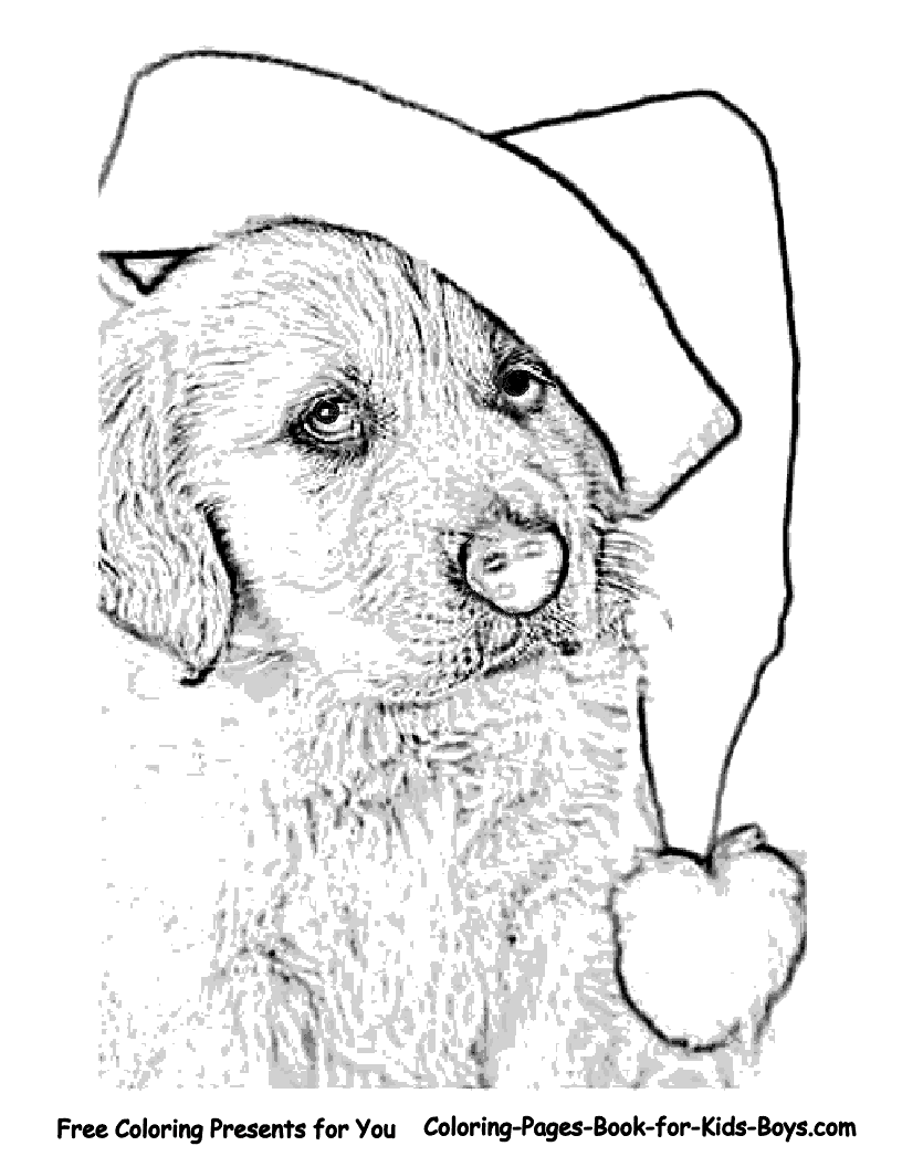 christmas dog coloring pages printable jpg