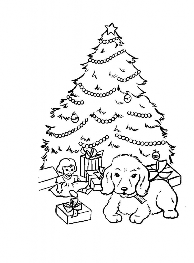 35 Christmas Dog Coloring Pages Printable 33