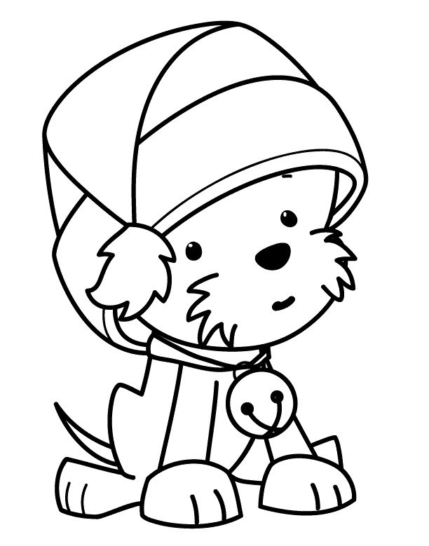 35 Christmas Dog Coloring Pages Printable 34