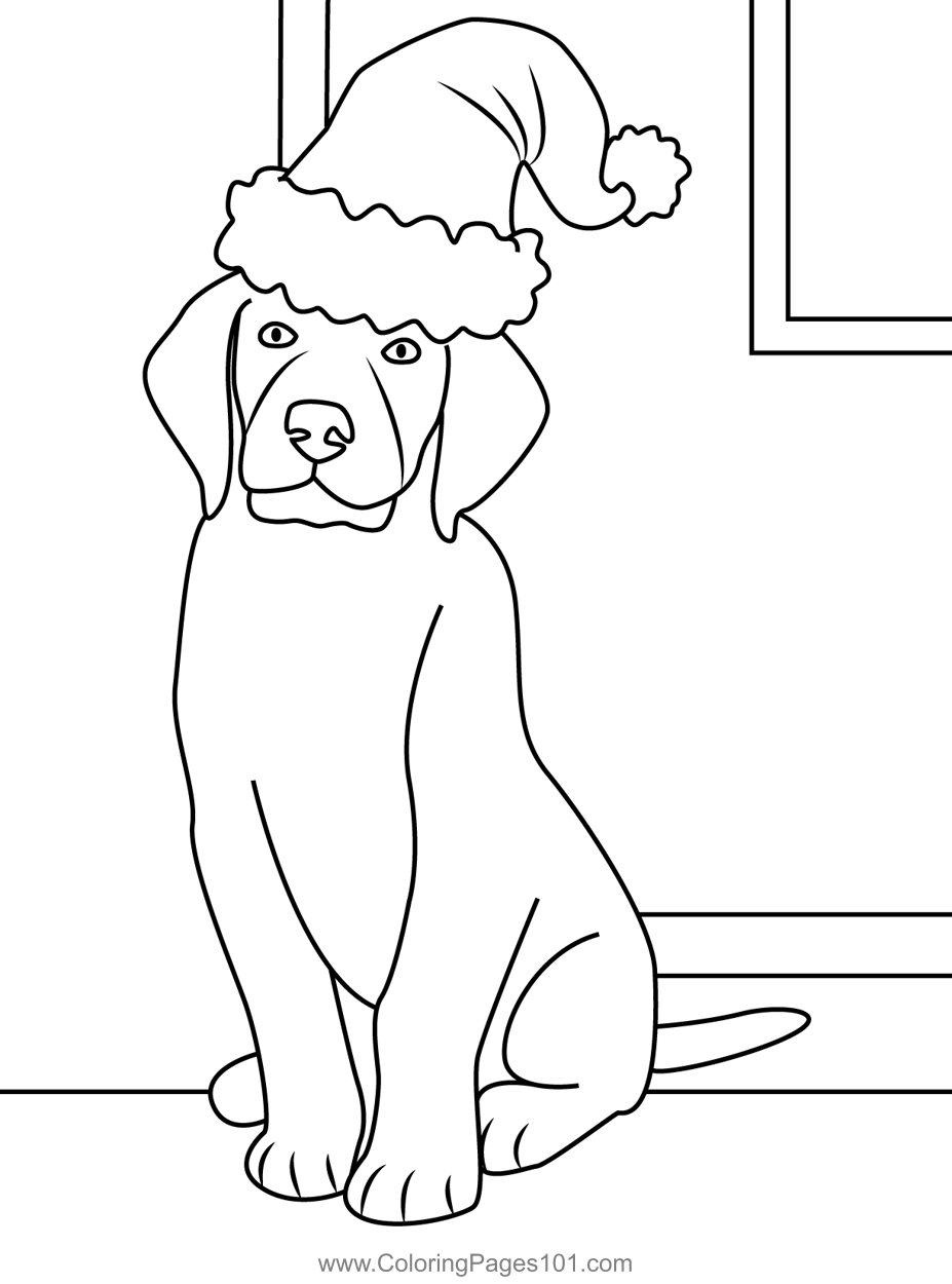 35 Christmas Dog Coloring Pages Printable 4