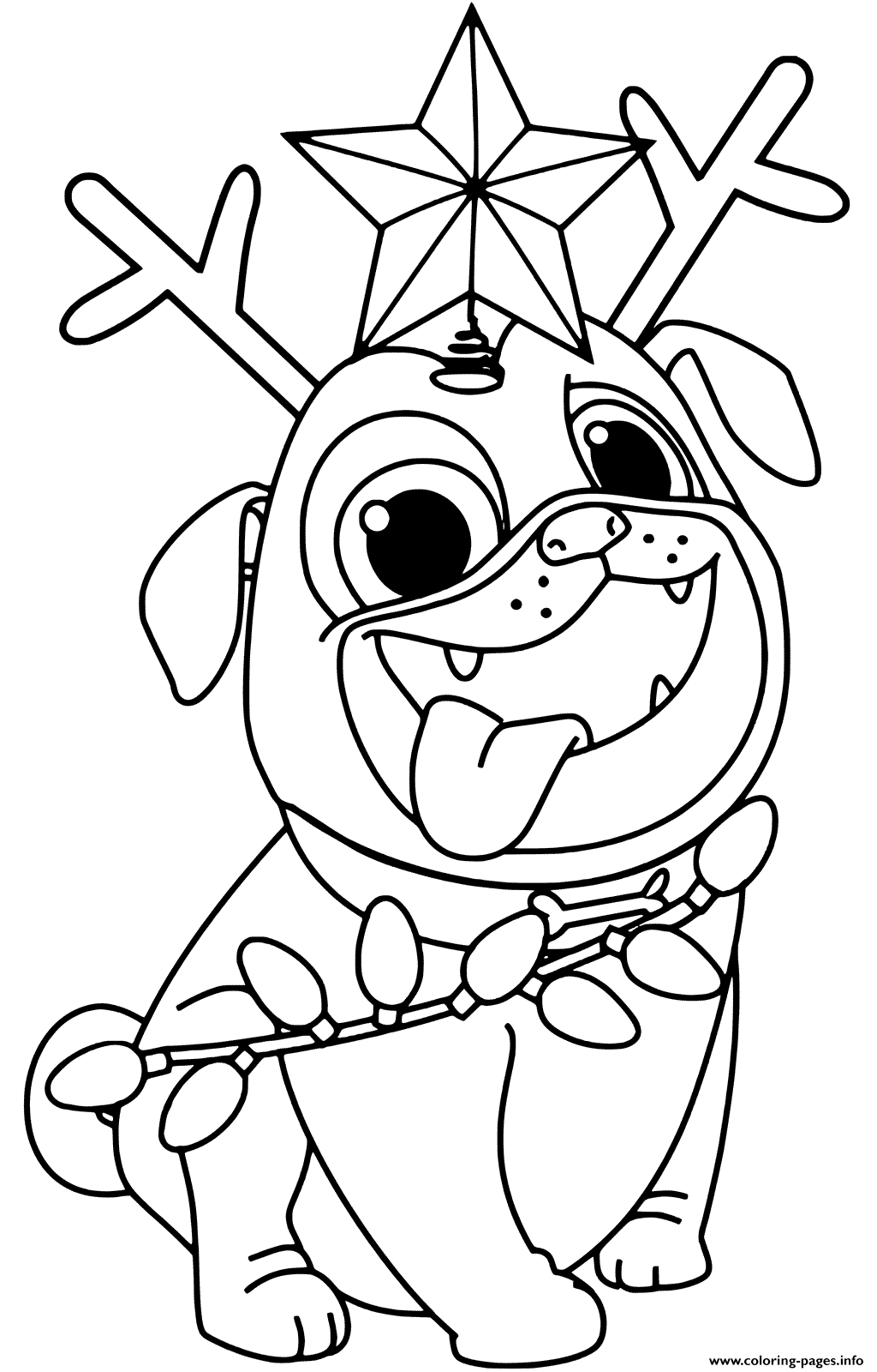 35 Christmas Dog Coloring Pages Printable 5