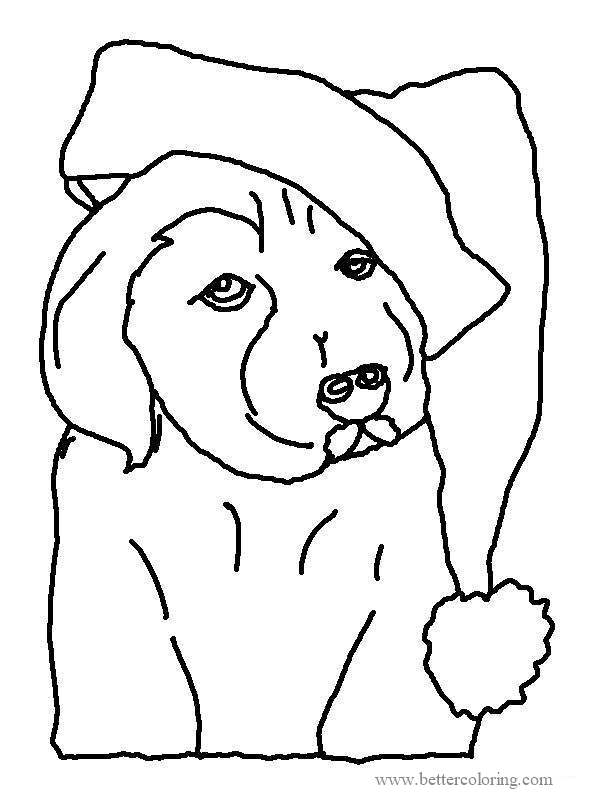 35 Christmas Dog Coloring Pages Printable 6