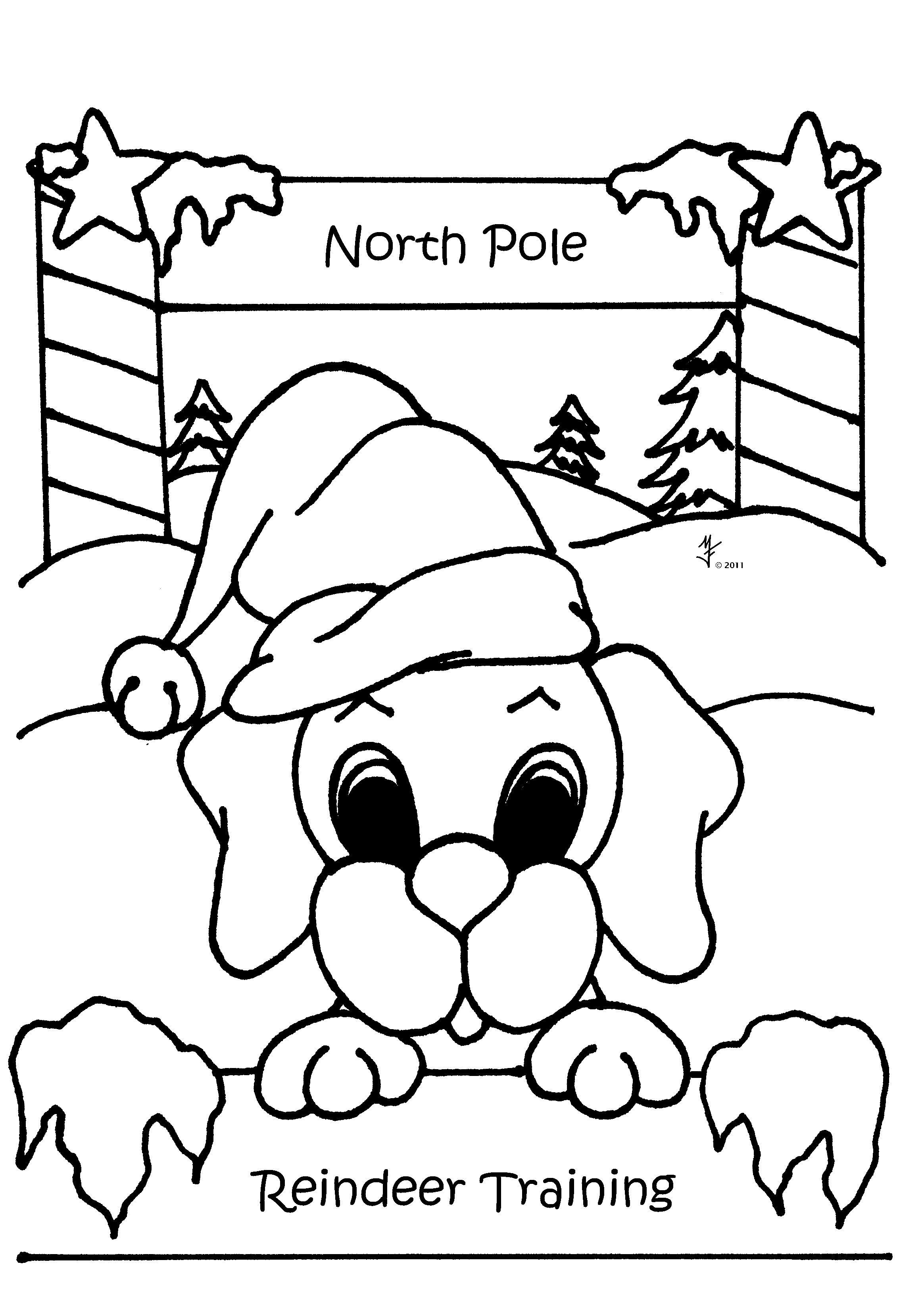 35 Christmas Dog Coloring Pages Printable 7