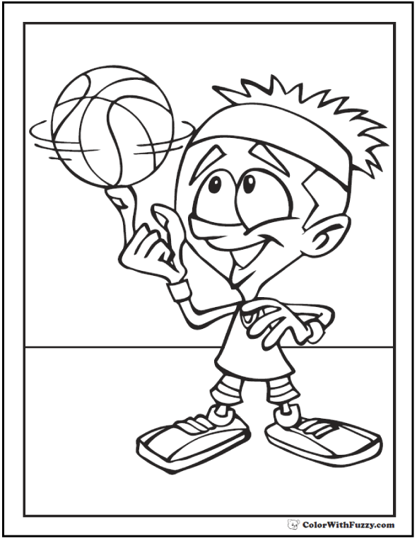 35 Energetic Basketball Coloring Pages Printable 10