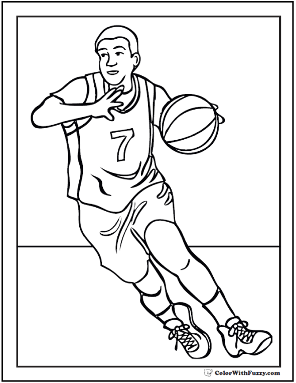 35 Energetic Basketball Coloring Pages Printable 4