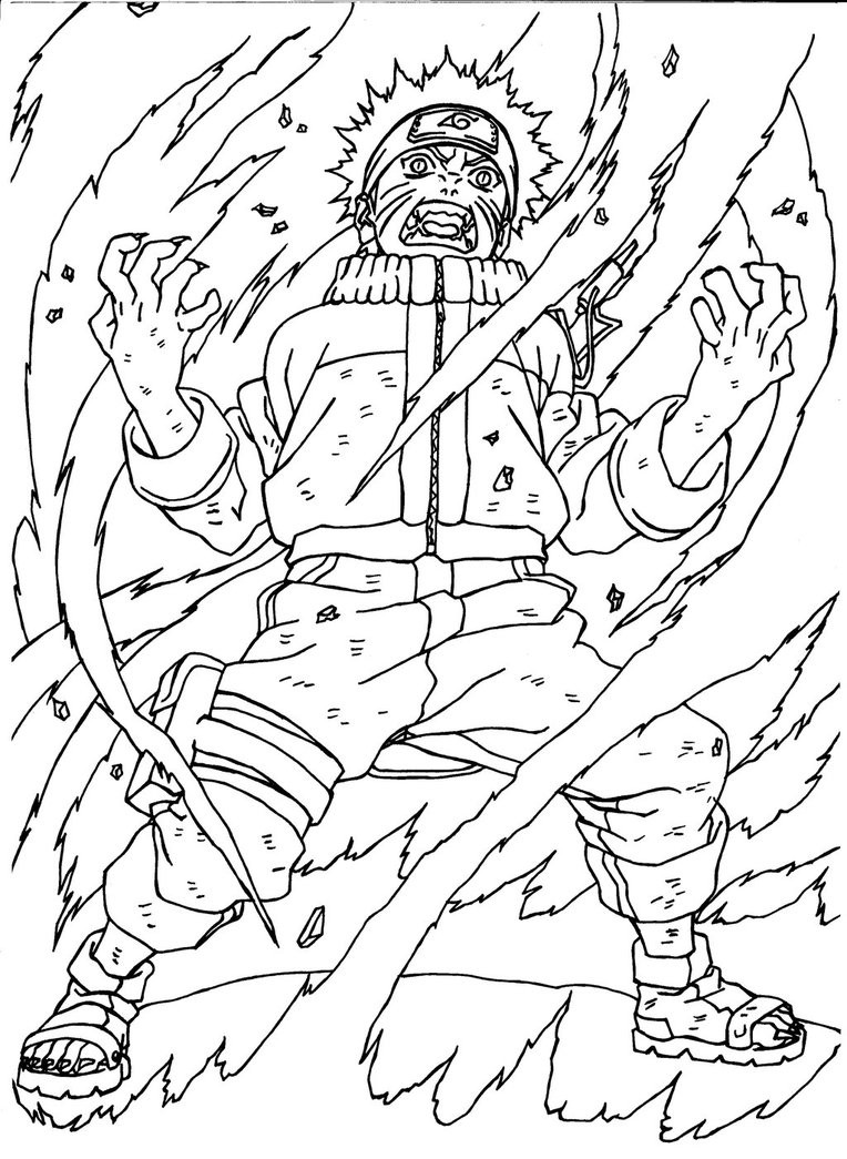 35 Naruto Kurama Mode Coloring Pages Printable 15