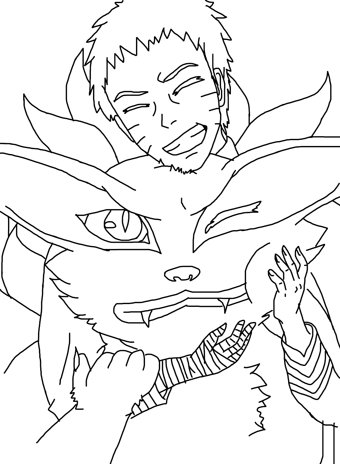 naruto kurama mode coloring pages printable jpg