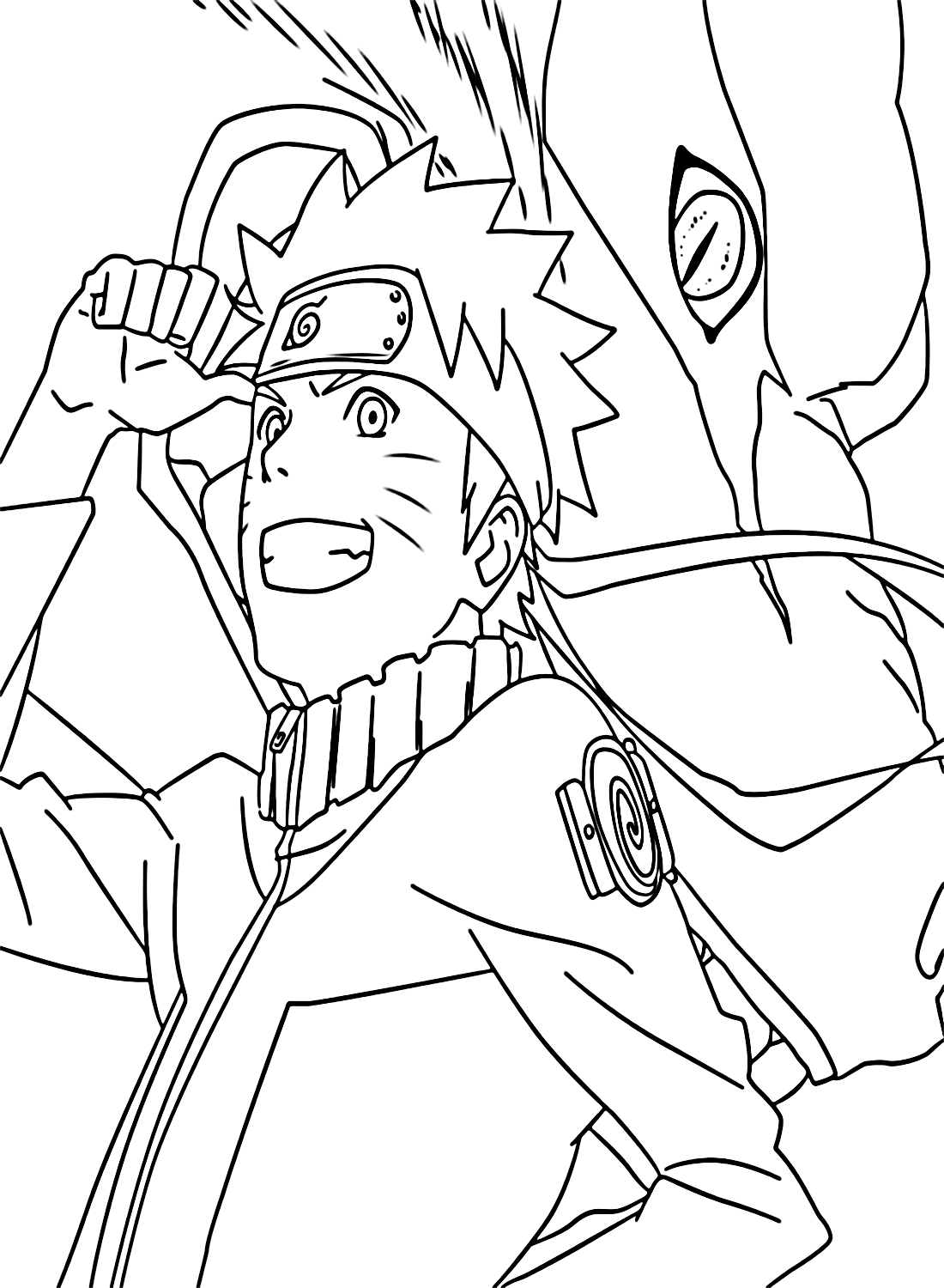 35 Naruto Kurama Mode Coloring Pages Printable 2