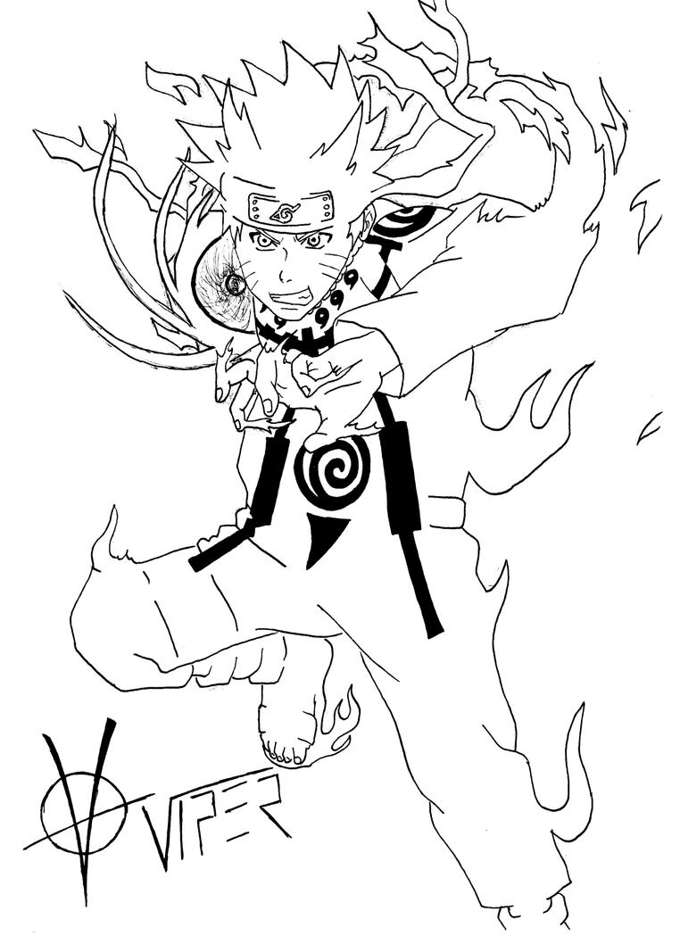 naruto kurama mode coloring pages printable jpg