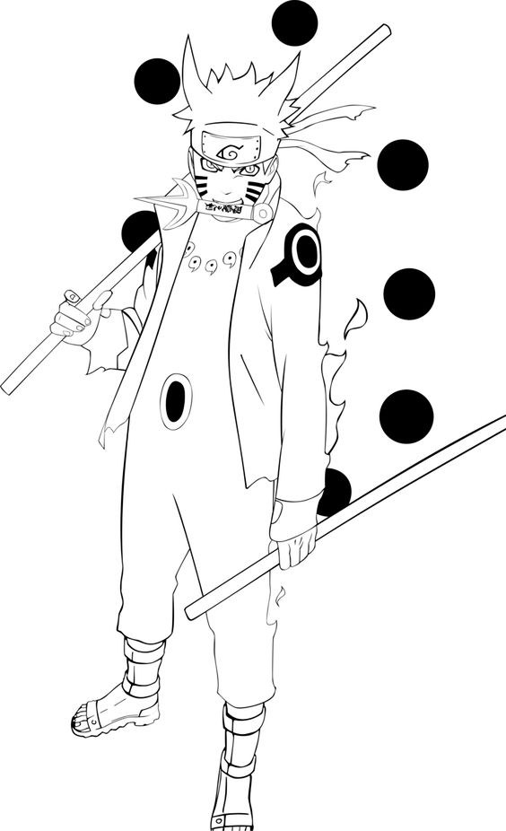 35 Naruto Kurama Mode Coloring Pages Printable 28