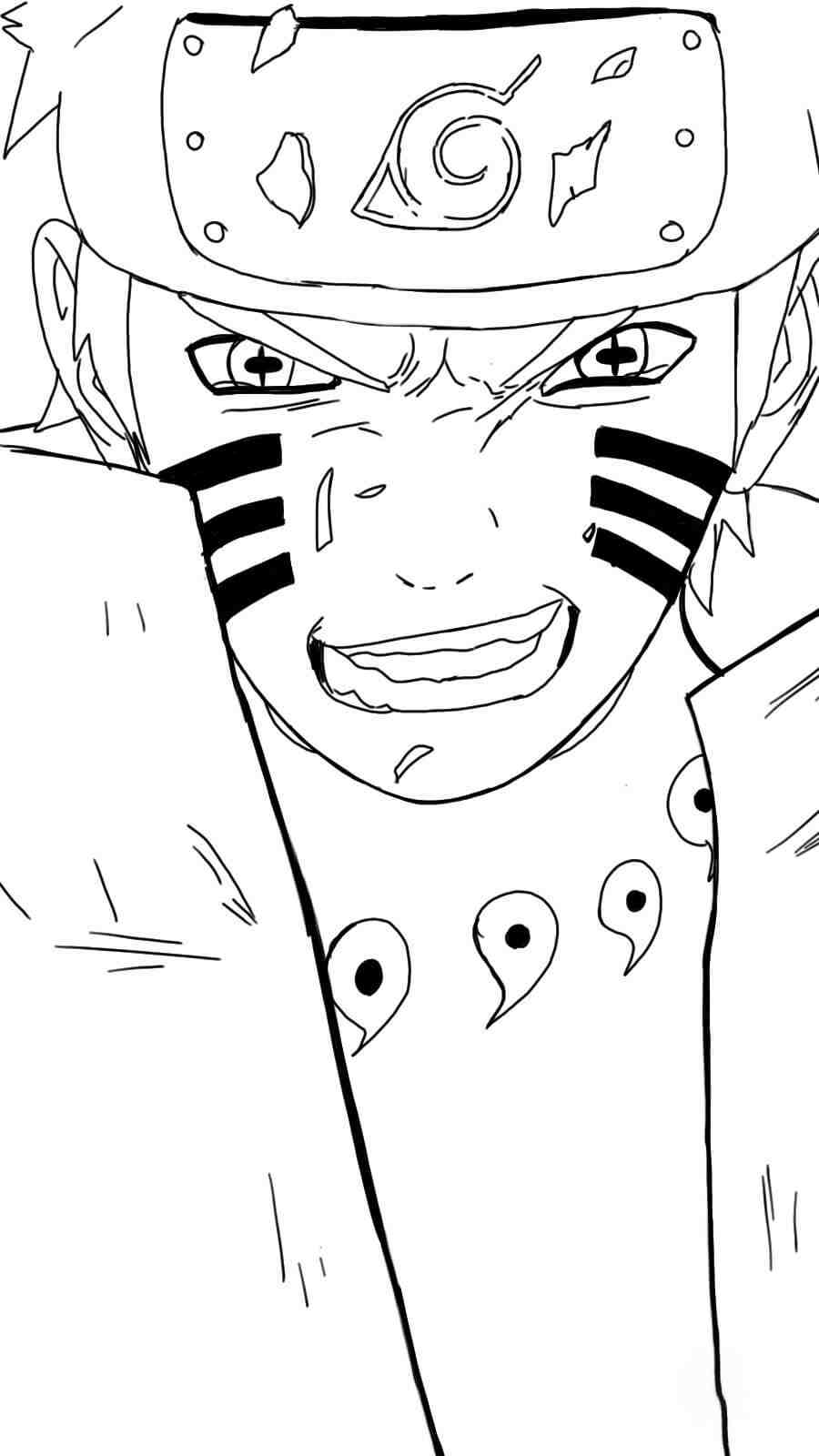 naruto kurama mode coloring pages printable jpg