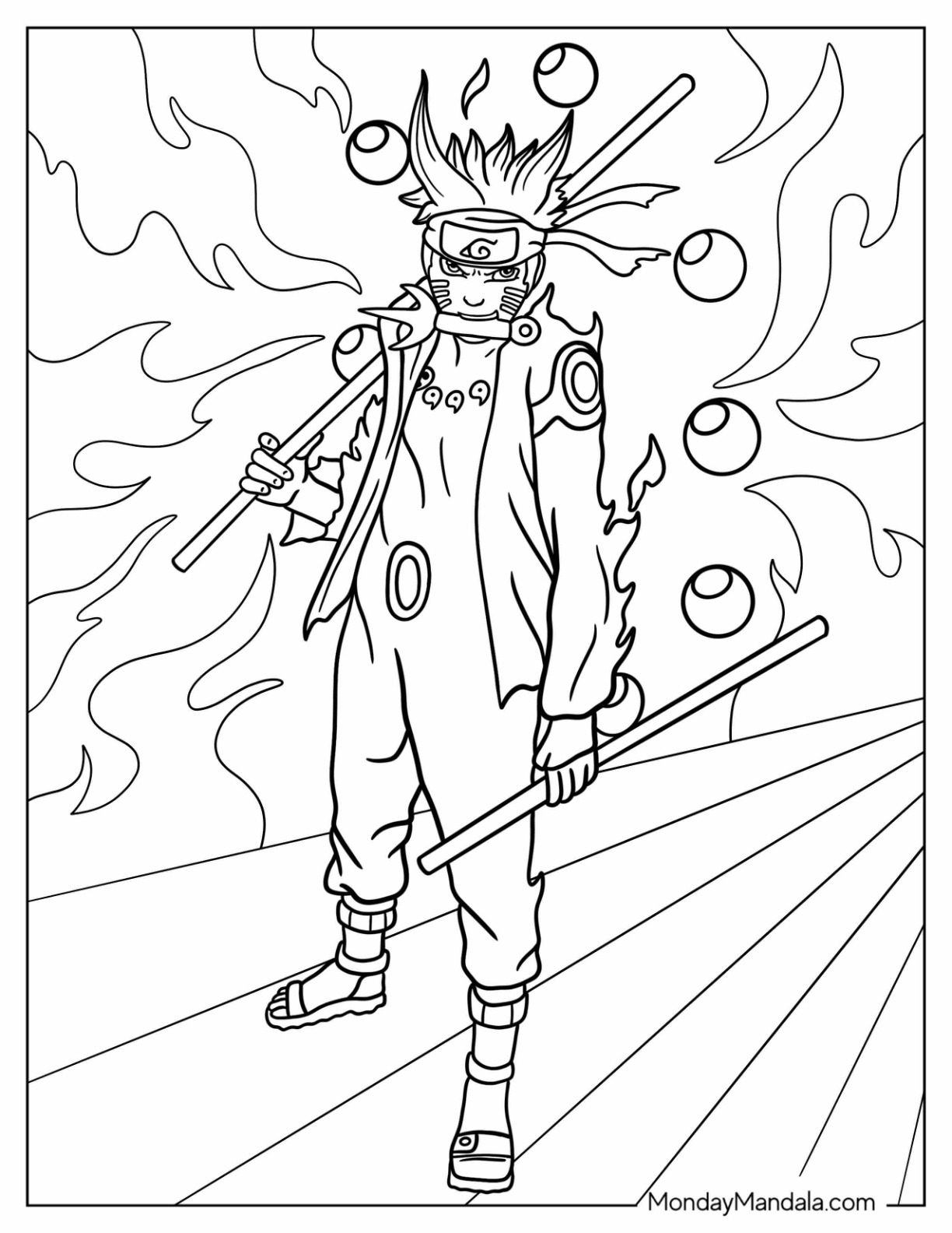 35 Naruto Kurama Mode Coloring Pages Printable 33