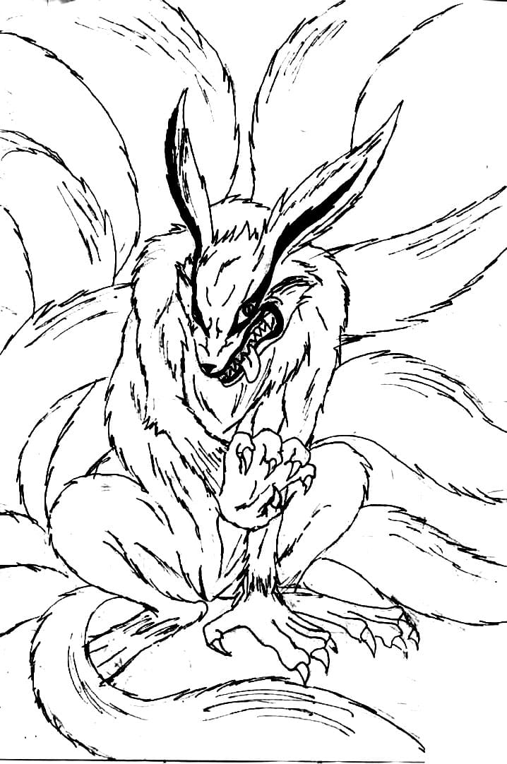 naruto kurama mode coloring pages printable jpg