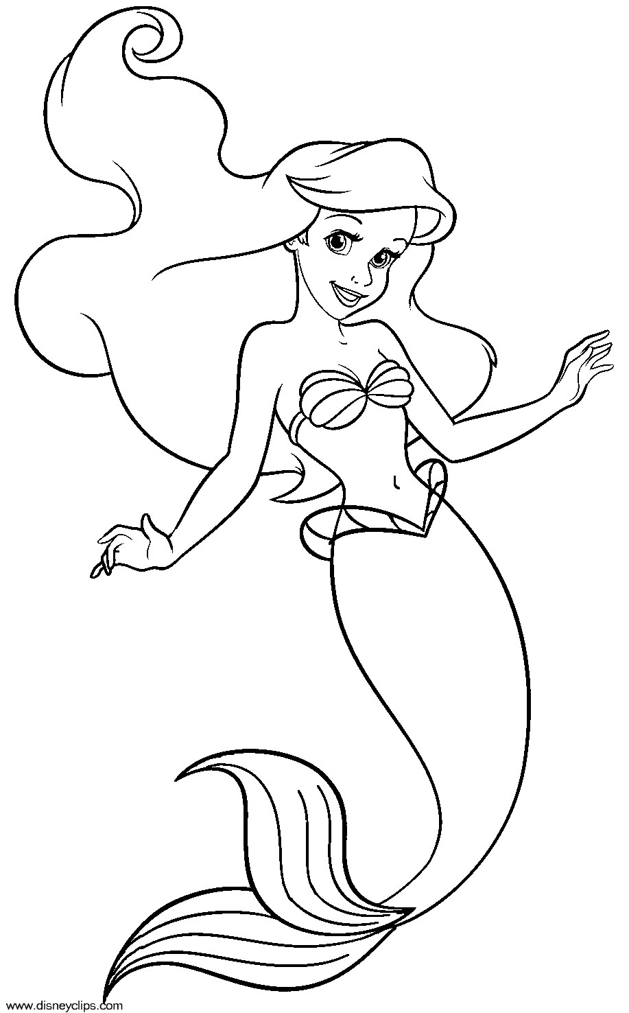 35 Simple Little Mermaid Coloring Pages Easy Printable 14