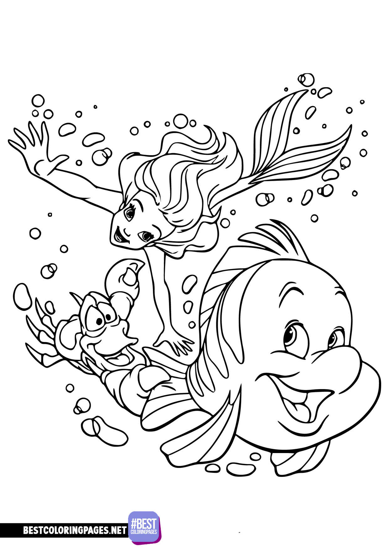 simple little mermaid coloring pages easy printable jpg