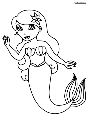 simple little mermaid coloring pages easy printable jpg