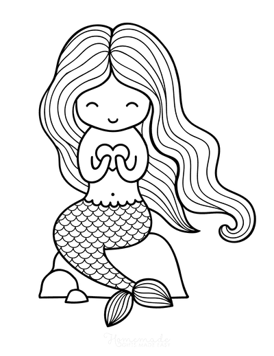 35 Simple Little Mermaid Coloring Pages Easy Printable 17