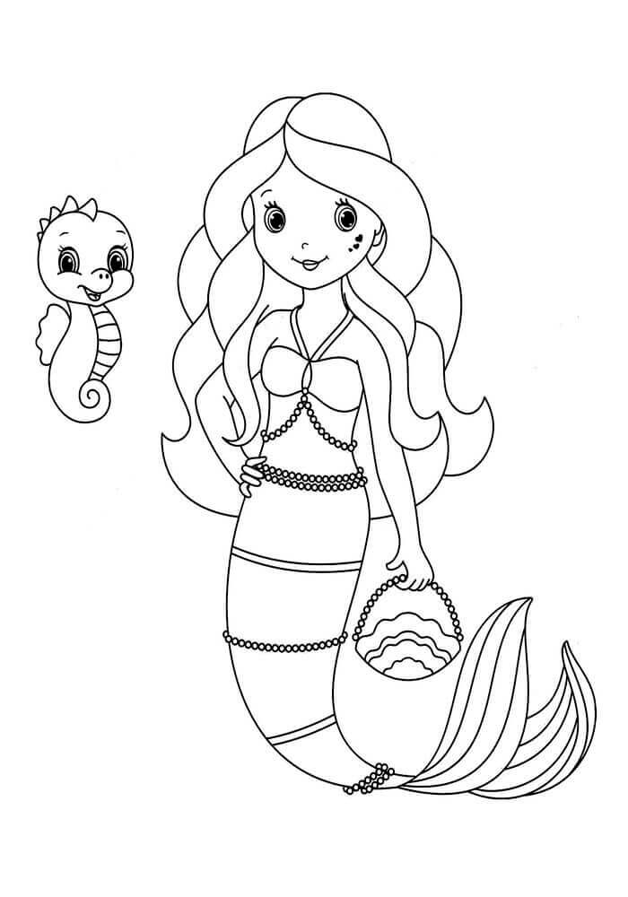 35 Simple Little Mermaid Coloring Pages Easy Printable 18