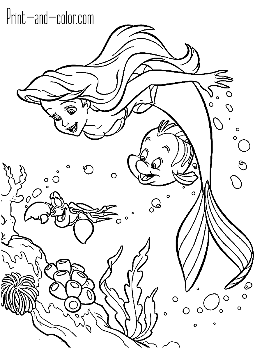 35 Simple Little Mermaid Coloring Pages Easy Printable 2