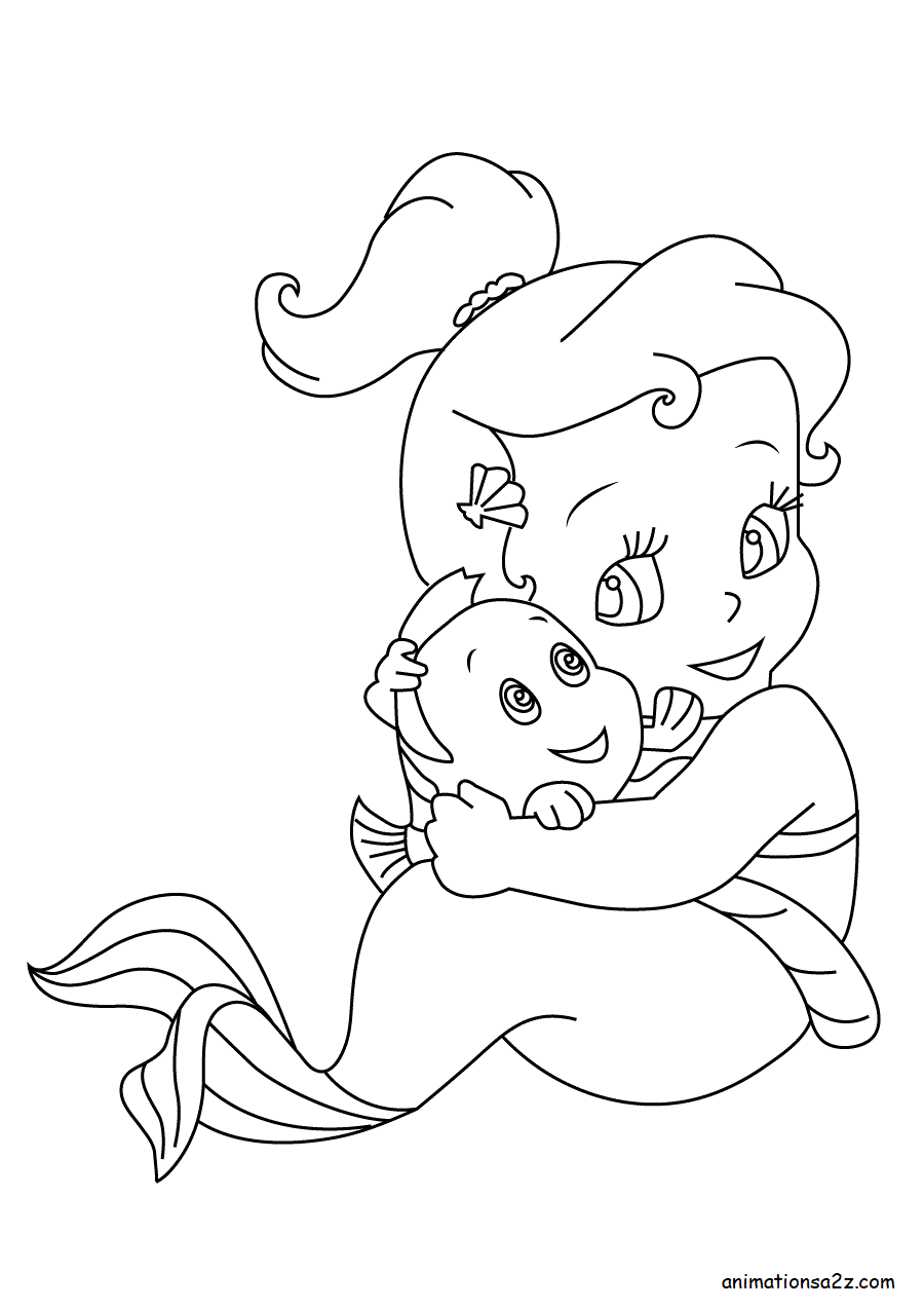 35 Simple Little Mermaid Coloring Pages Easy Printable 21