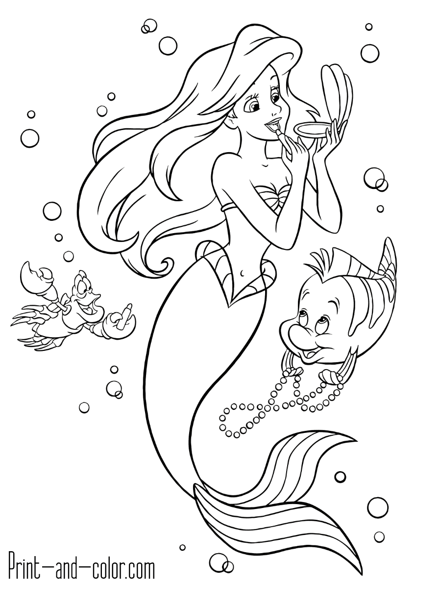 35 Simple Little Mermaid Coloring Pages Easy Printable 26