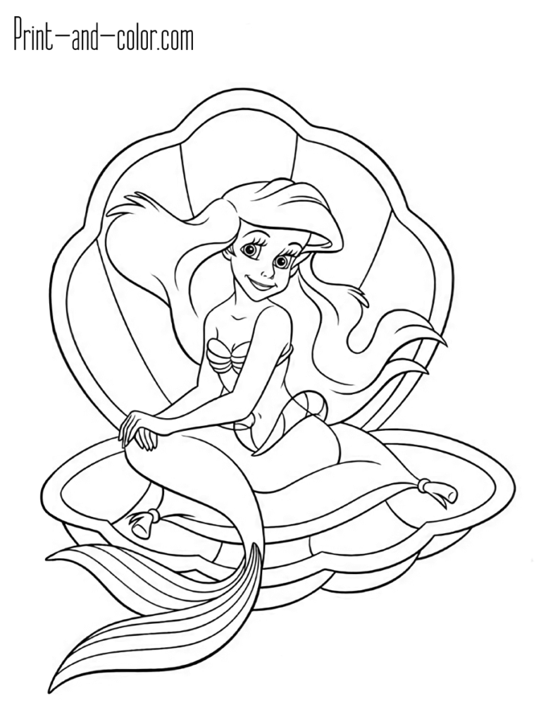 35 Simple Little Mermaid Coloring Pages Easy Printable 29