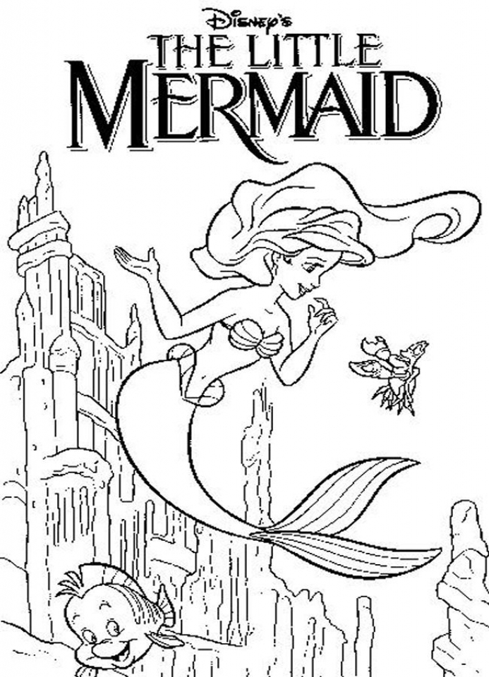 35 Simple Little Mermaid Coloring Pages Easy Printable 30