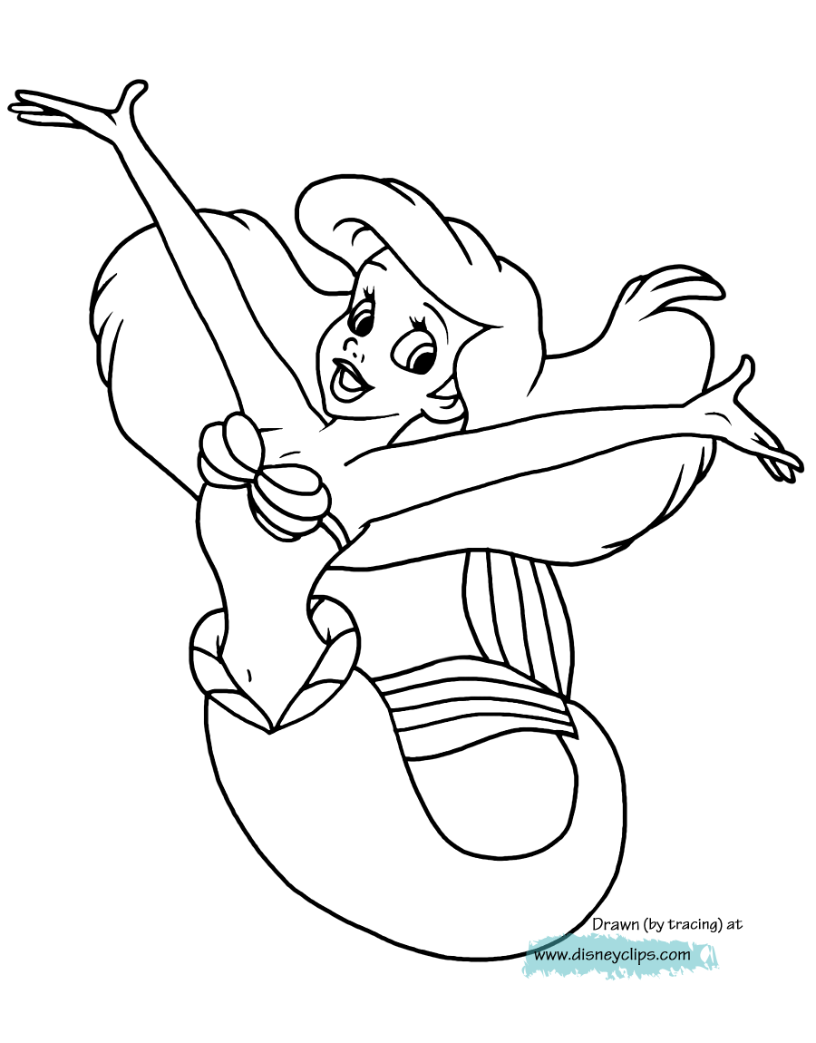 35 Simple Little Mermaid Coloring Pages Easy Printable 31