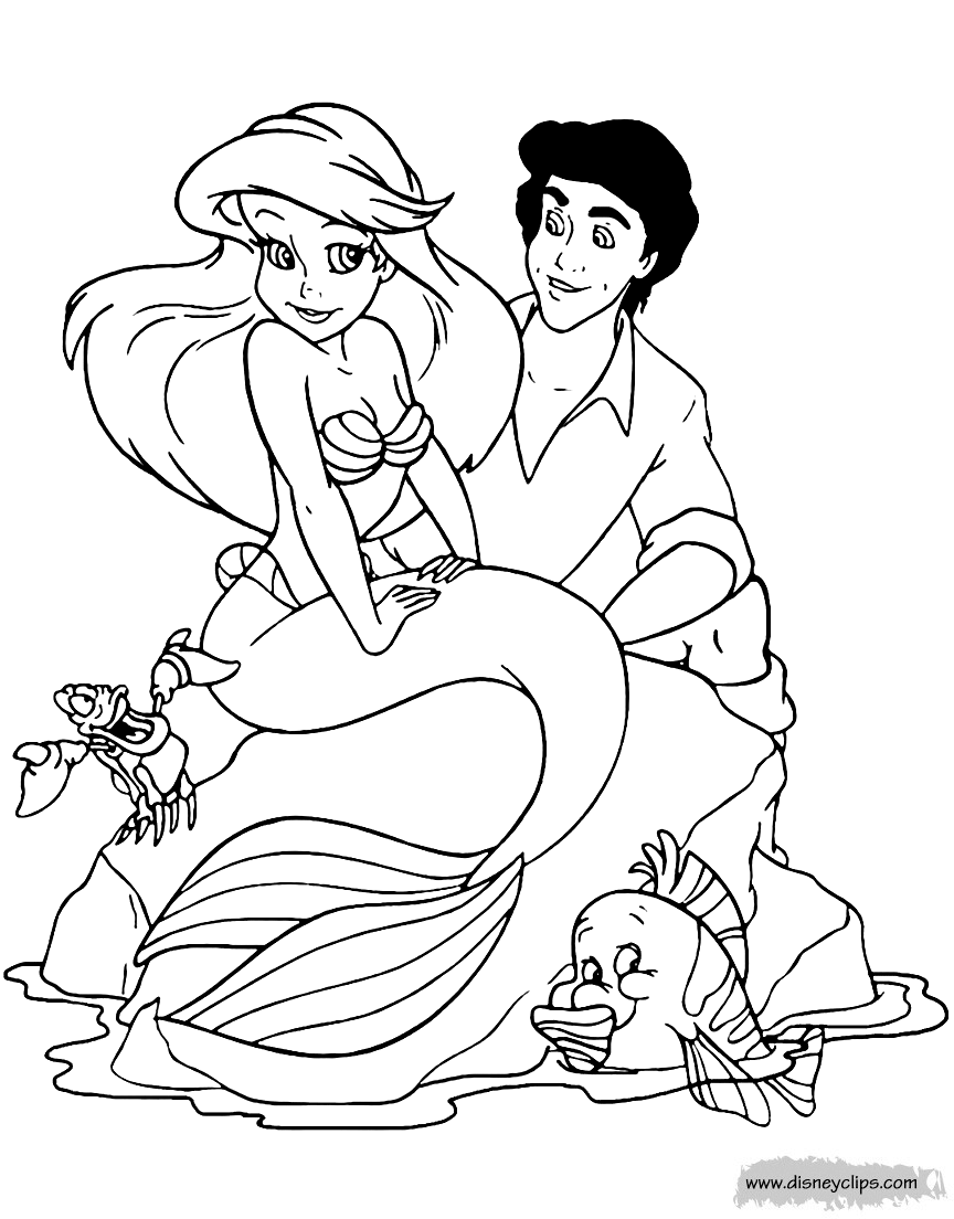 35 Simple Little Mermaid Coloring Pages Easy Printable 33