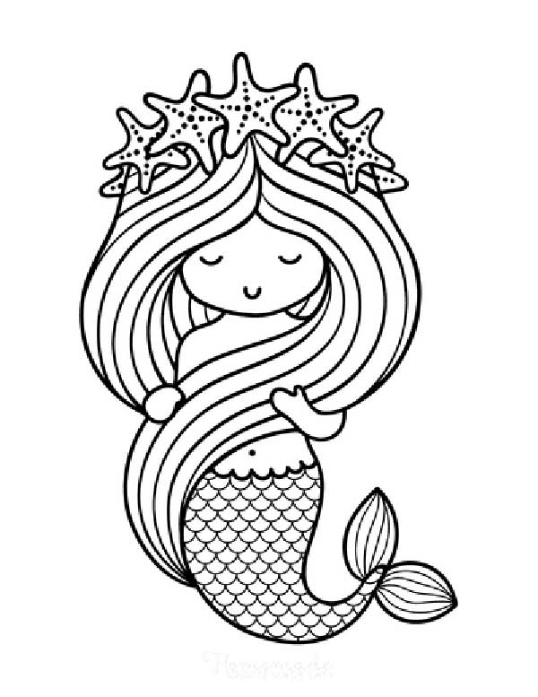 35 Simple Little Mermaid Coloring Pages Easy Printable 35