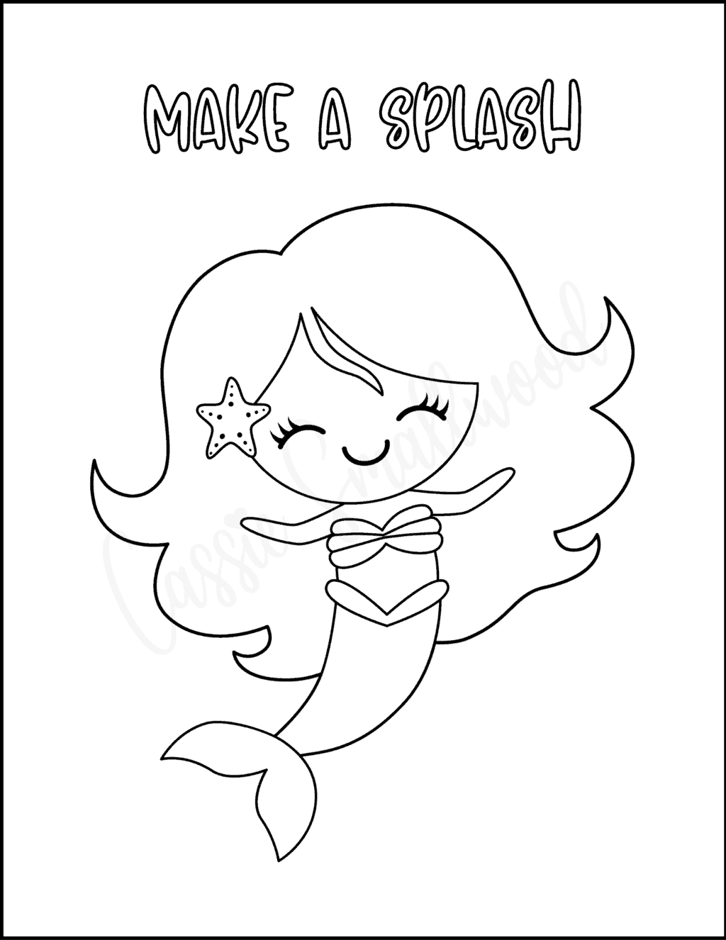 simple little mermaid coloring pages easy printable jpg