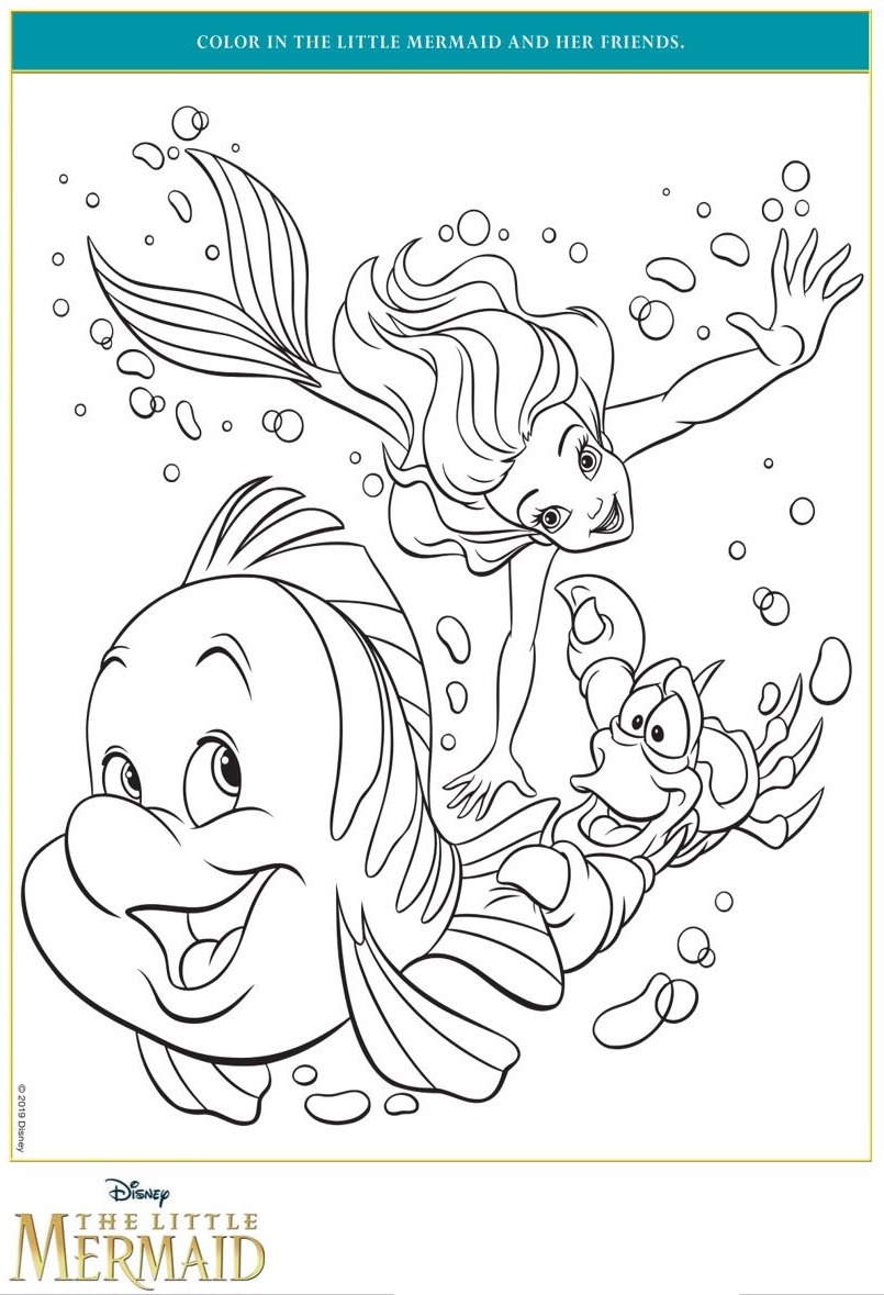 simple little mermaid coloring pages easy printable jpg