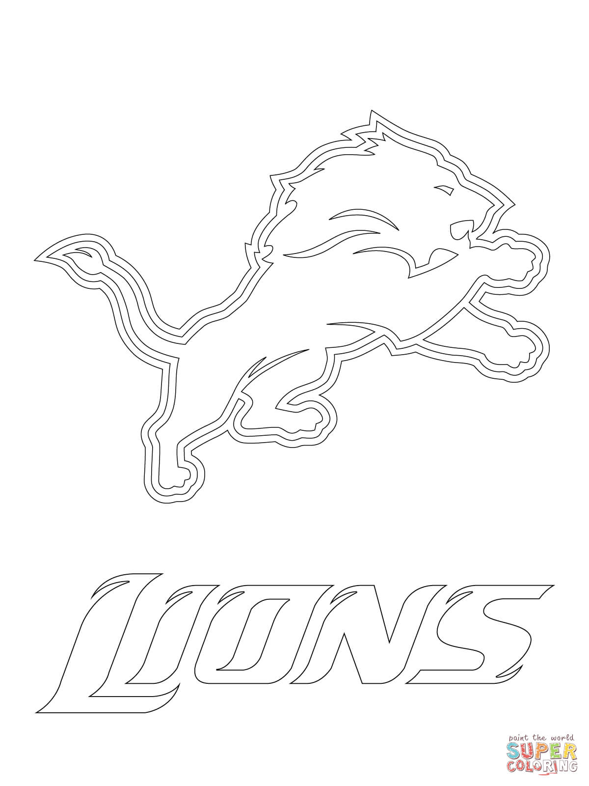 36 Proud Detroit Lions Logo Coloring Page Printable 1