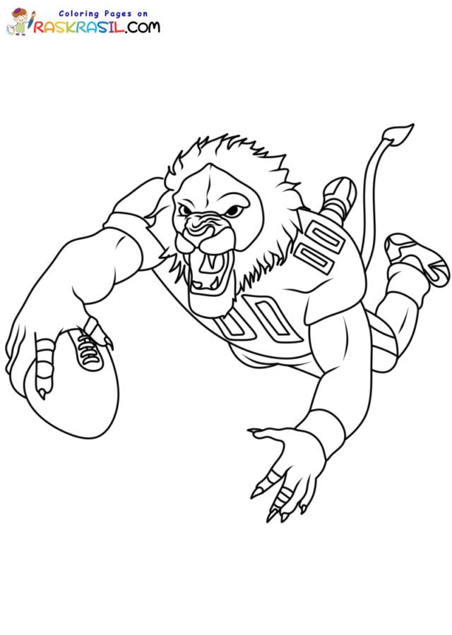 36 Proud Detroit Lions Logo Coloring Page Printable 4