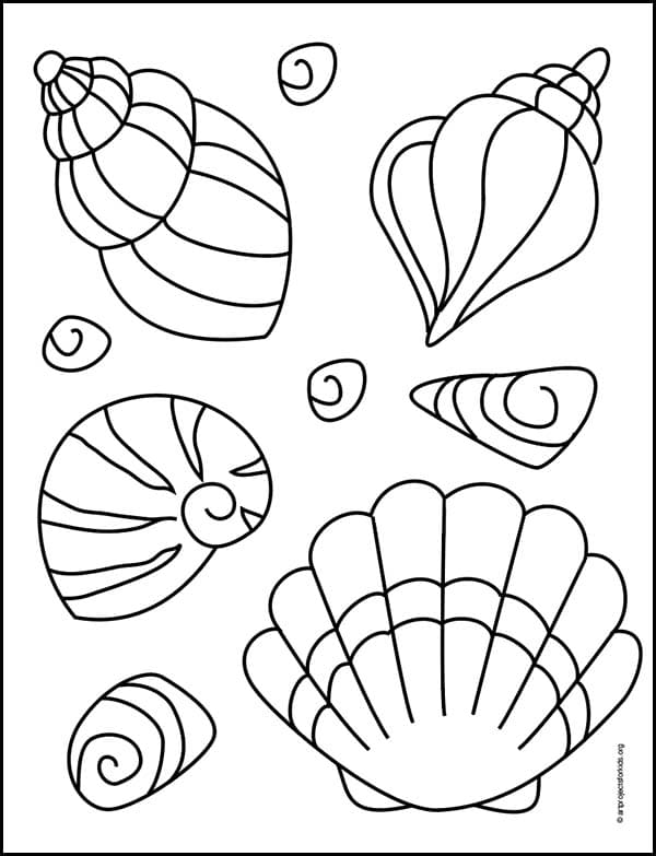 sweet seashell coloring pages printable jpg