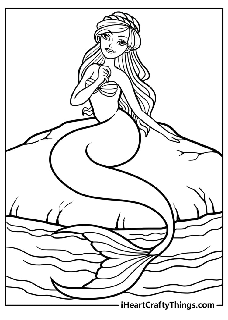 37 Fun Elsa Mermaid Coloring Pages Printable 11