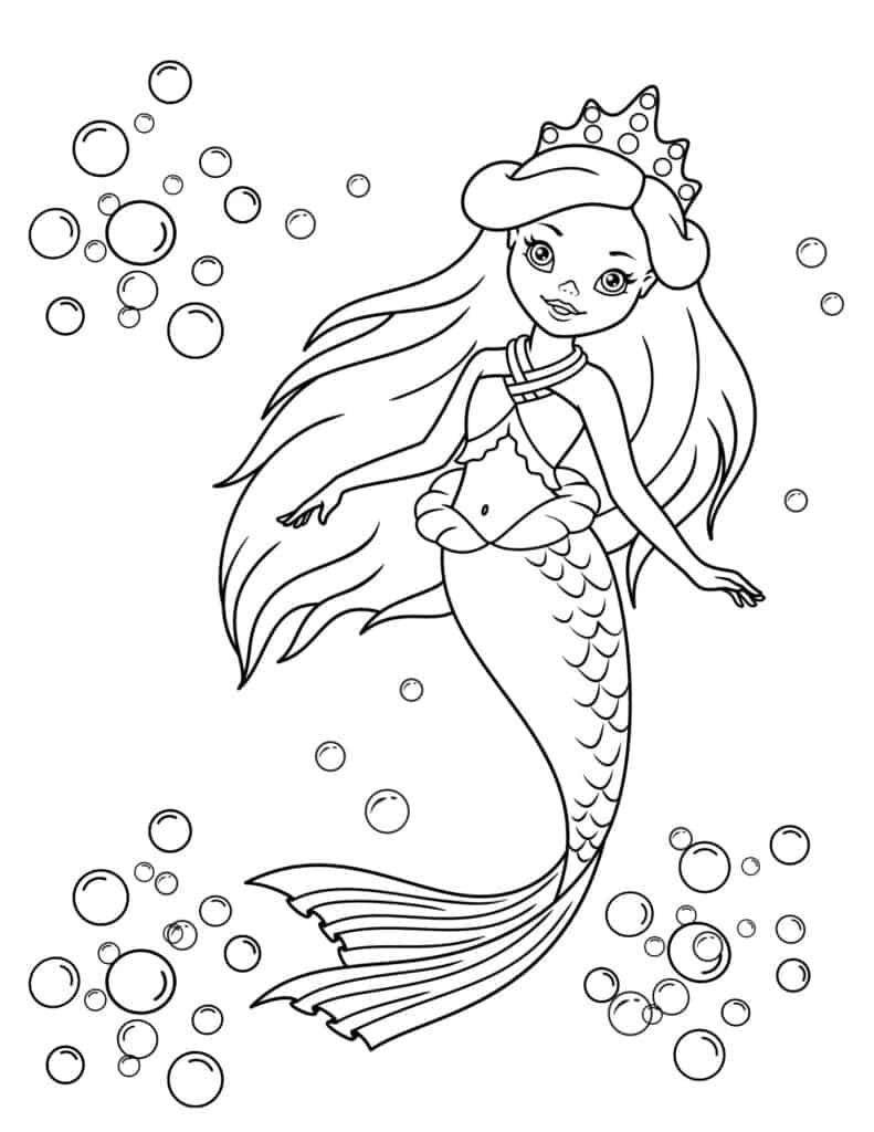 37 Fun Elsa Mermaid Coloring Pages Printable 21