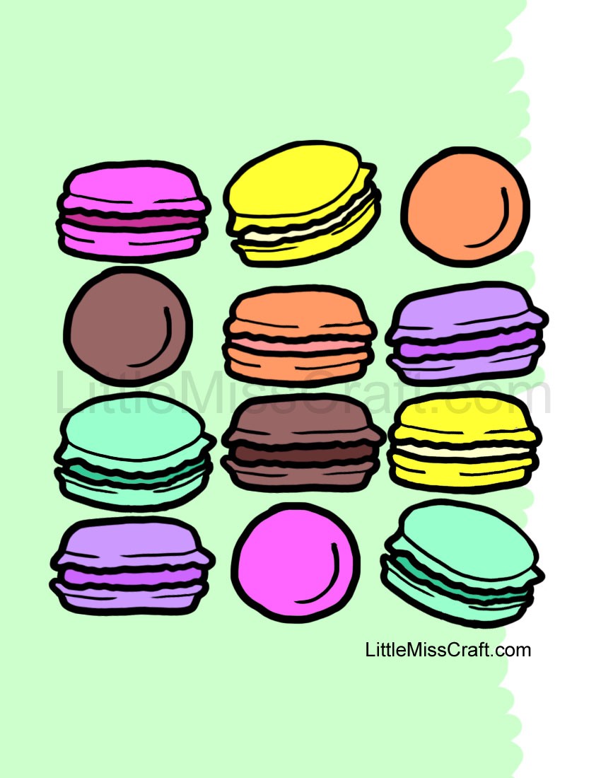 37 Sweet Macaron Coloring Page Printable 3