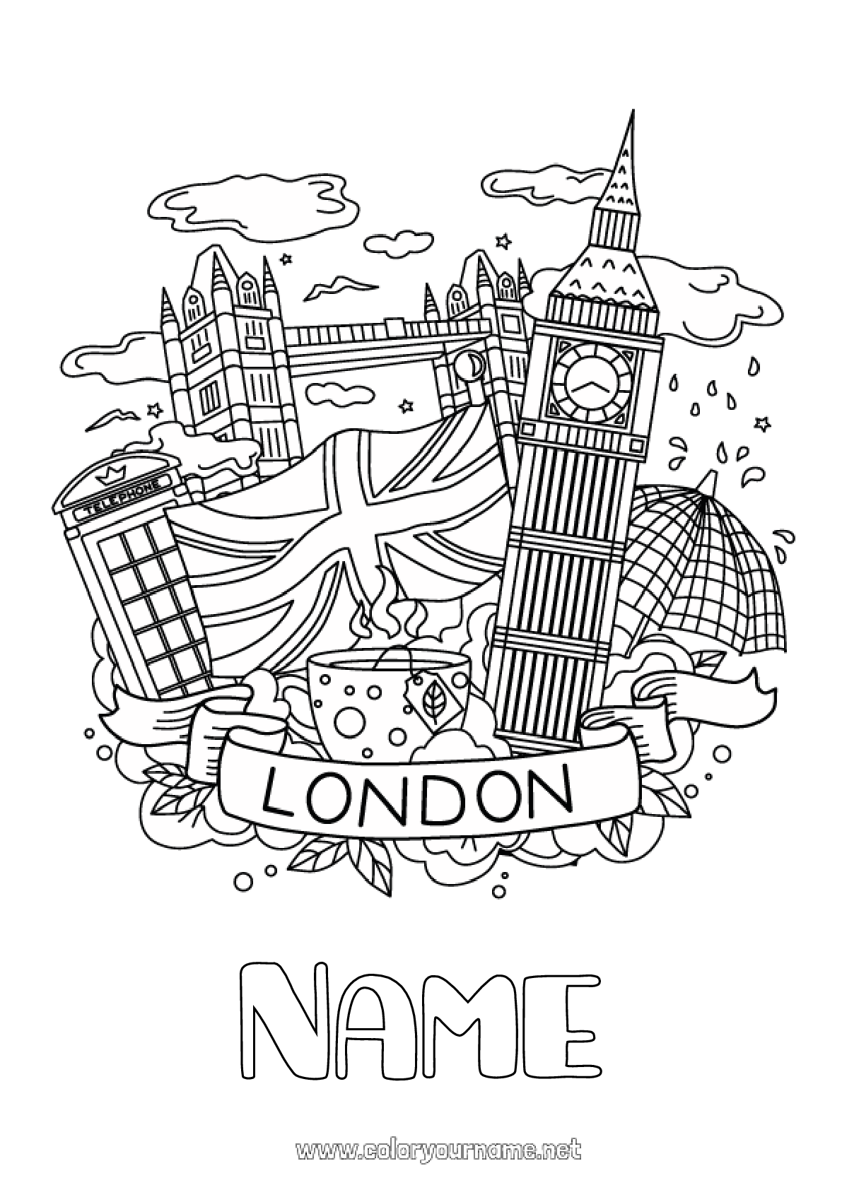 vibrant london coloring pages printable jpg