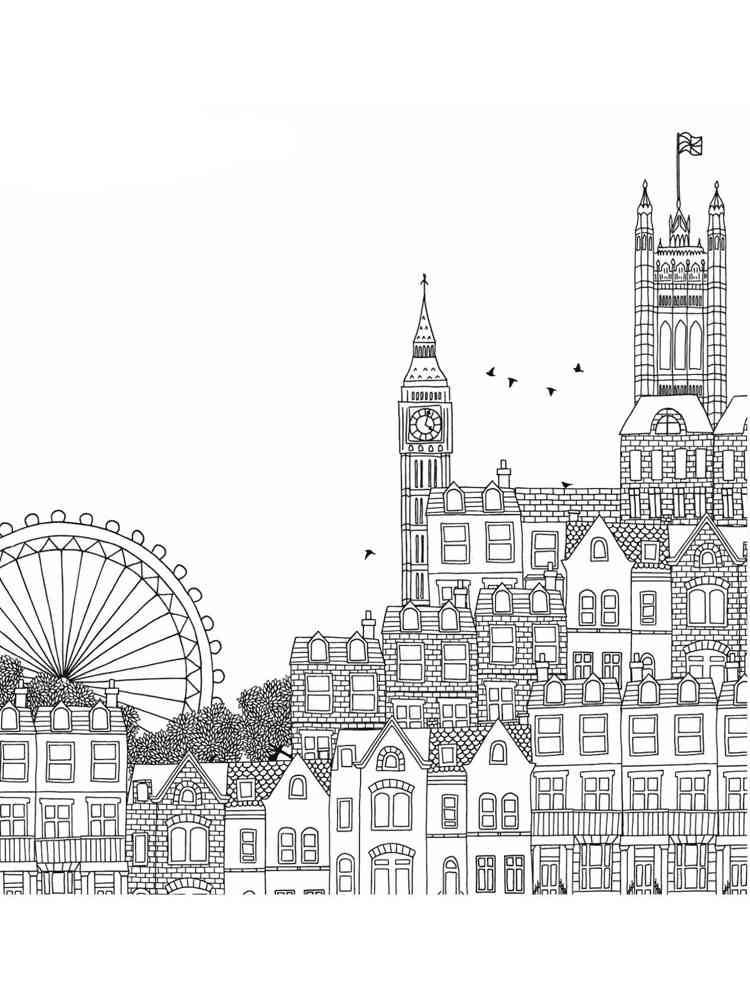 37 Vibrant London Coloring Pages Printable 3