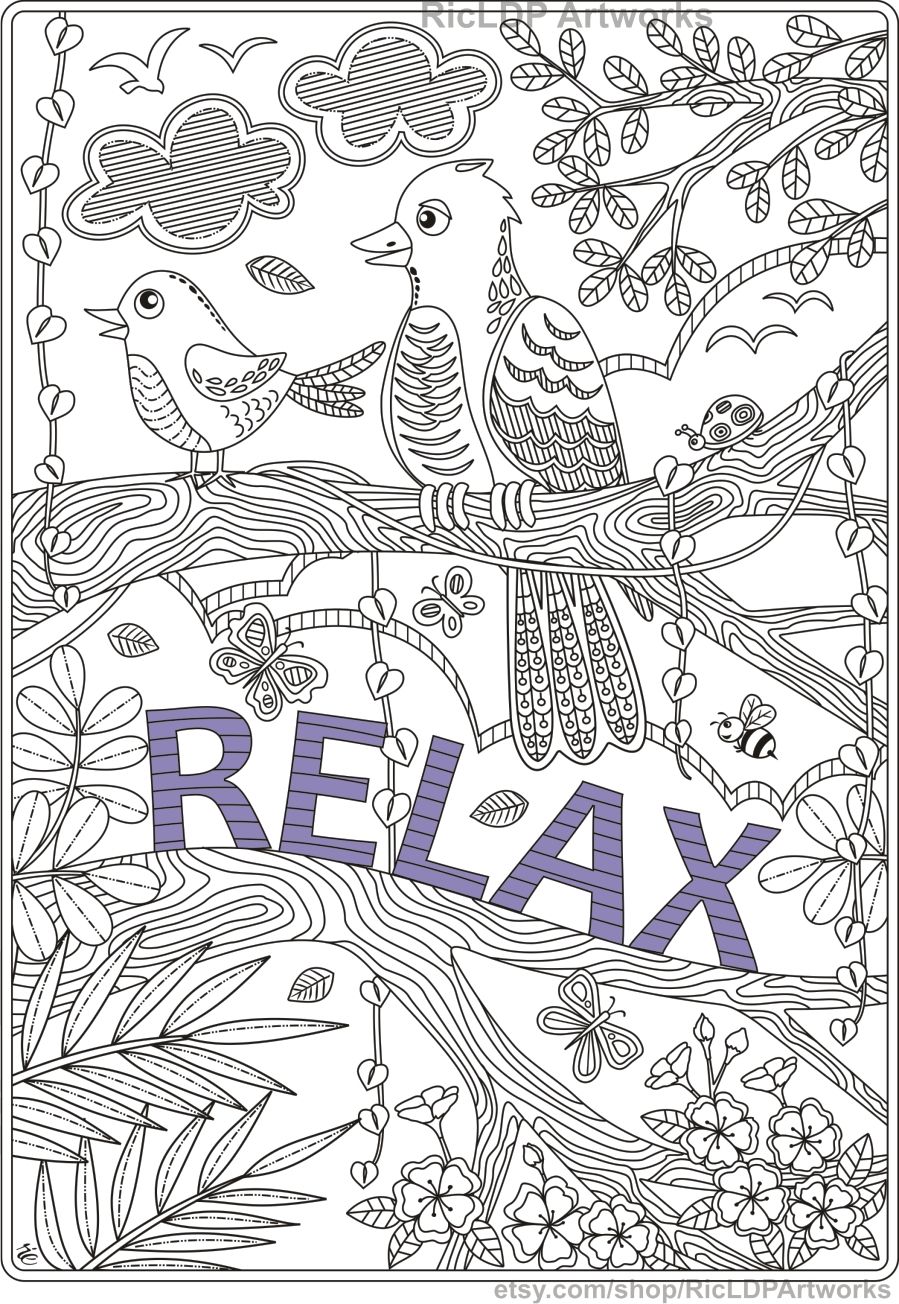 relaxing easy coloring pages printable jpg